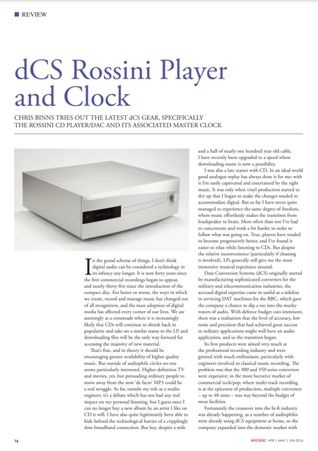 HiFi Critic reviews the dCS Rossini Player and Clock